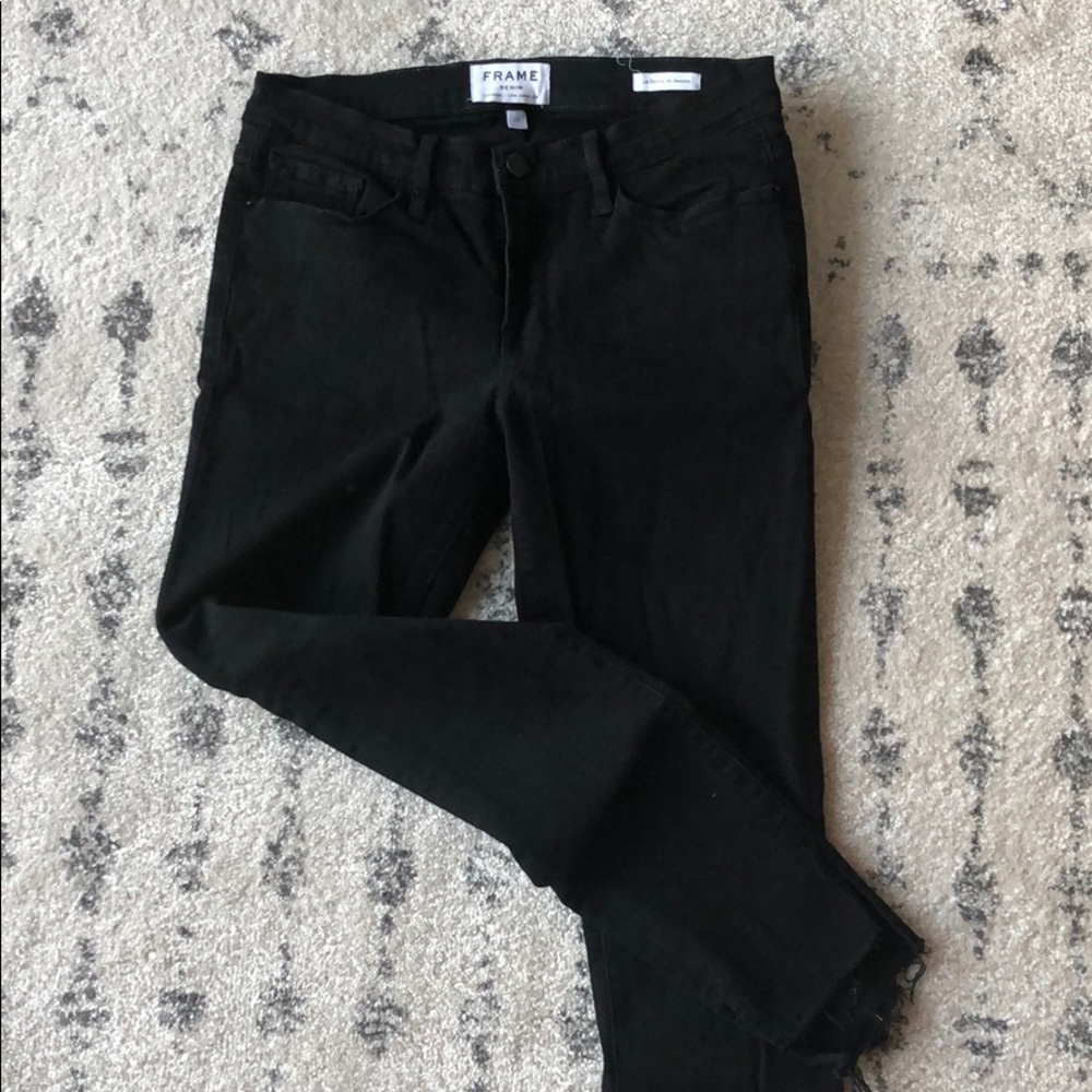 FRAME mid rise Le Skinny de Jeane black jeans